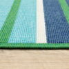 7' X 10' Geometric Stain Resistant Indoor & Outdoor Area Rug - Green / Blue - Image 4