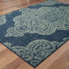 7' X 10' Oriental Stain Resistant Outdoor / Indoor Area Rug - Blue - Image 3