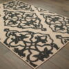 7' X 10' Oriental Stain Resistant Indoor / Outdoor Area Rug - Beige / Black - Image 4