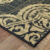 7' X 10' Oriental Stain Resistant Indoor / Outdoor Area Rug - Black / Tan - Image 4