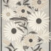 7' X 10' Floral Stain Resistant Non Skid Area Rug - Beige - Image 4