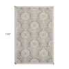 7' X 10' Machine Woven UV Treated Floral Ogee Indoor / Outdoor Area Rug - Silver Gray - Image 3