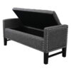 And Black Upholstered Linen Bench With Flip Top, Shoe Storage - Dark Slate Gray - Image 2