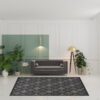 7' X 10' Area Rug Geometric Flatweave - Black - Image 3