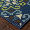 7' X 10' Floral Stain Resistant Indoor / Outdoor Area Rug - Blue / Green - Image 3