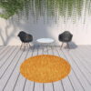 8' X 8' Round Non Skid Indoor / Outdoor Area Rug - Sunburst - Image 3