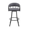 Steel Swivel Low Back Counter Height Bar Chair - Slate Gray / Black - Image 3