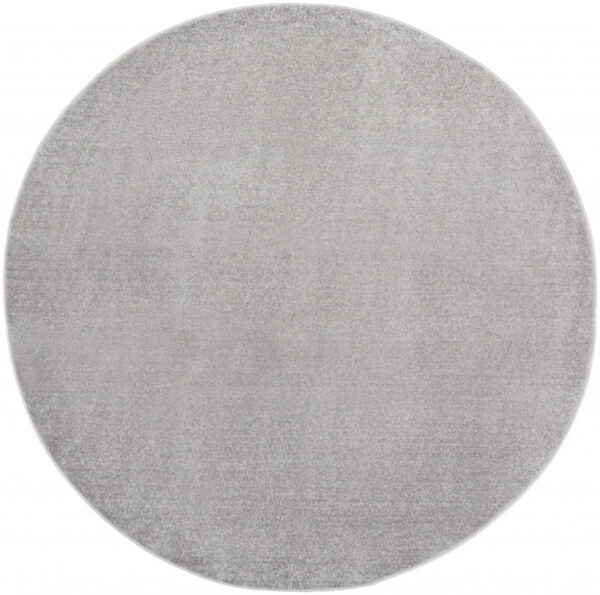 8' X 8' Round Non Skid Indoor / Outdoor Area Rug - Silver Gray