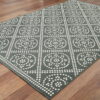 7' X 10' Geometric Stain Resistant Area Rug Indoor & Outdoor - Ivory / Gray - Image 4