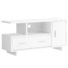 Cabinet Enclosed Storage, TV Stand - White - Image 2