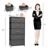 Fabric Six Drawer Chest - Gray / Black - Image 3