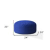 Polyester Round Pouf Ottoman - Blue - Image 2