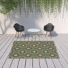 7' X 10' Floral Stain Resistant Outdoor / Indoor Area Rug - Blue / Ivory - Image 4