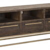 Reclaimed Pine And Plywood Open Shelving TV Stand - Deep Taupe - Image 2