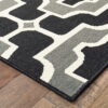 7' X 10' Geometric Stain Resistant Indoor / Outdoor Area Rug - Black / Gray - Image 4