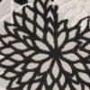 2' X 12' Floral Non Skid Indoor / Outdoor Runner Rug - Black / White - Image 4