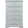 Solid Wood Five Drawer Lingerie Chest - White - Image 2