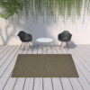 7' X 10' Geometric Stain Resistant Indoor / Outdoor Area Rug - Black / Tan - Image 2