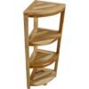 Four Tier Corner Shelf In Natural Finish - Teak - Image 4