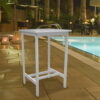 Solid Wood Slat Indoor Outdoor High Top Bar Table - White - Image 3