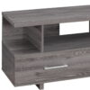 Particle Board And Laminate TV Stand With 2 Storage Drawers - Gray - Image 2