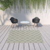 7' X 10' Geometric Stain Resistant Indoor & Outdoor Area Rug - Gray / Ivory - Image 2