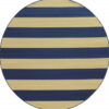 8' X 8' Round Indoor / Outdoor Area Rug - Blue / Ivory - Image 2