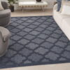 7' X 10' Area Rug Geometric Flatweave - Navy Blue - Image 2