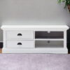 Solid Wood Drawers And Open Shelving Entertainment Center - White - Image 2