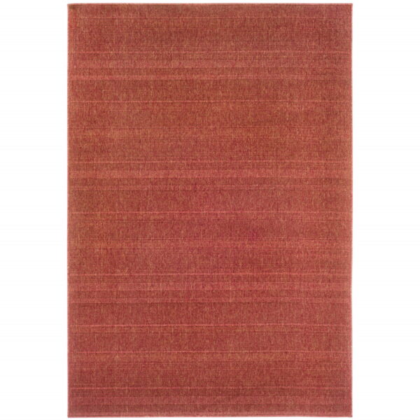 9' X 13' Stain Resistant Indoor / Outdoor Area Rug - Red