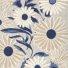 7' X 10' Floral Stain Resistant Non Skid Area Rug - Gray / Blue - Image 3