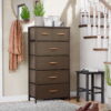 Steel And Fabric Six Drawer Combo Dresser - Brown - Image 2