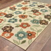 7' X 10' Floral Stain Resistant Outdoor & Indoor Area Rug - Brown / Ivory - Image 2