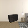 Solid Wood Four Drawer Combo Dresser - Black - Image 3