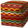 Cube Indoor Outdoor Pouf Ottoman - Red - Image 3