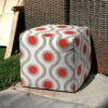 Cube Geometric Indoor Outdoor Pouf Cover - Gray - Image 3