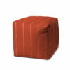 Polyester Cube Striped Indoor / Outdoor Pouf Ottoman - Orange - Image 2