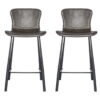 Steel Low Back Counter Height Bar Chairs (Set of 2) - Gray / Black - Image 3