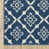 7' X 10' Floral Stain Resistant Outdoor & Indoor Area Rug - Blue / Ivory - Image 3