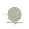 8' X 8' Round Geometric Stain Resistant Indoor / Outdoor Area Rug - Blue / Green - Image 2