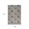 7' X 10' Machine Woven UV Treated Geometric Indoor / Outdoor Area Rug - Gray - Image 3