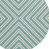 8' X 8' Round Geometric Stain Resistant Indoor / Outdoor Area Rug - Blue - Image 4