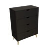 Four Drawer Standard Chest - Black - Image 4