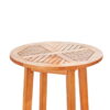 Slat Wood Outdoor Round Bar Table - Natural Eucalyptus - Image 2