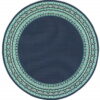 8' X 8' Round Outdoor / Indoor Area Rug - Blue / Green - Image 2