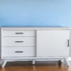 Mahogany Solids & Okoume Veneer Cabinet_Enclosed Storage TV Stand - White - Image 3