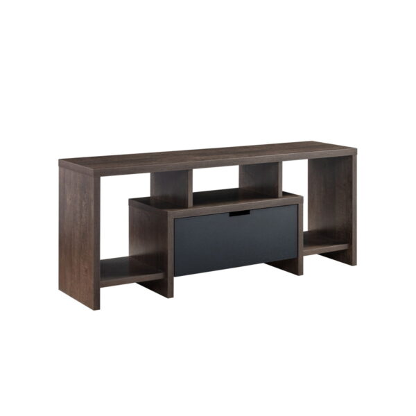 Manufactured Wood Cabinet Enclosed Storage, TV Stand - Walnut Oak / Black