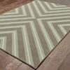 7' X 10' Geometric Stain Resistant Indoor / Outdoor Area Rug - Blue / Gray - Image 3