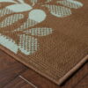 7' X 10' Floral Stain Resistant Indoor / Outdoor Area Rug - Brown - Image 3