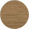 8' X 8' Round Stain Resistant Outdoor / Indoor Area Rug - Tan - Image 2